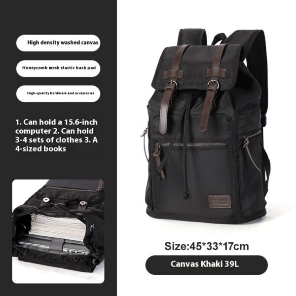 Retro Men's Canvas Backpack Small - Image 7