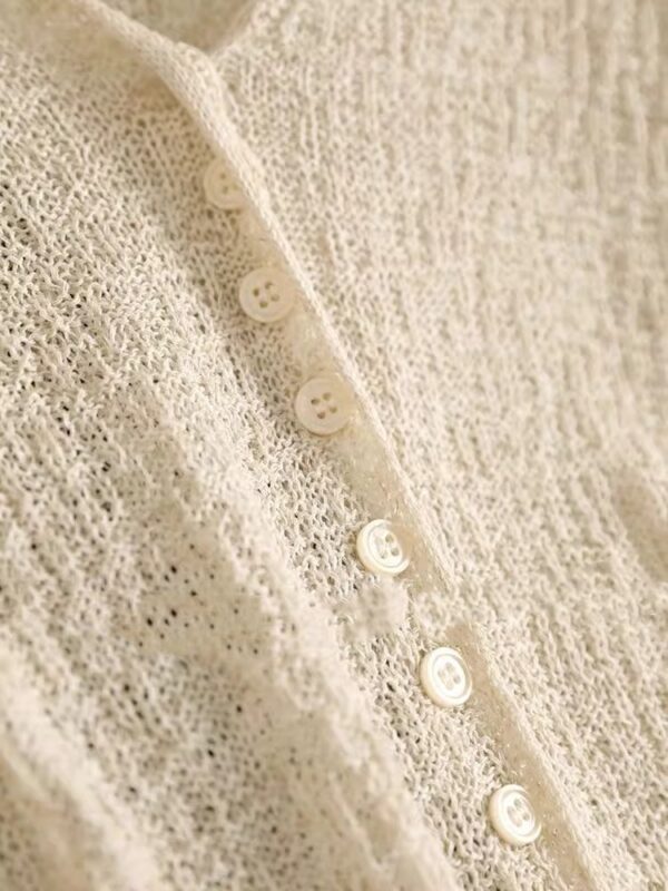 Hollow Lightweight Sun Protection Shawl Summer Cardigan Short Coat Sweater - Image 6