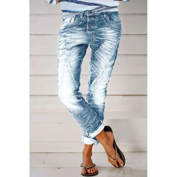 Drawstring Elastic Waist Washed Women's Casual Pants - Image 9