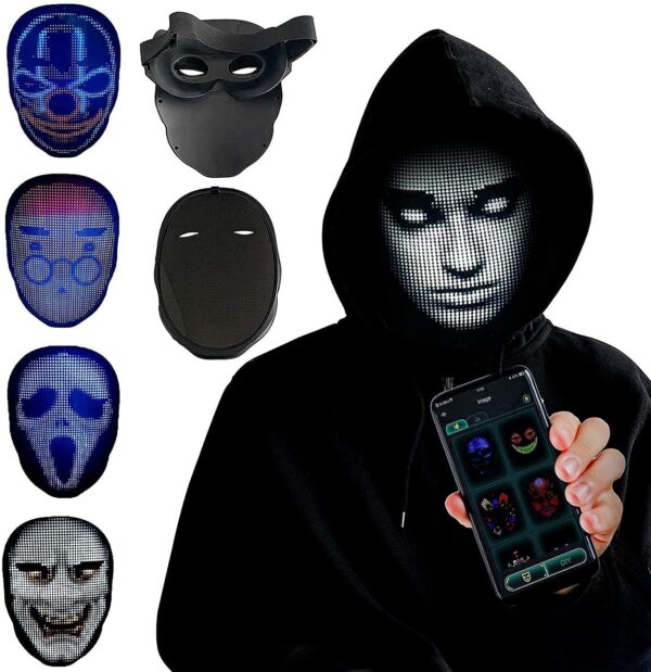 Halloween Face Masks Full Color LED Luminous Mask Face Changing Mask Party Bar Props - Image 9