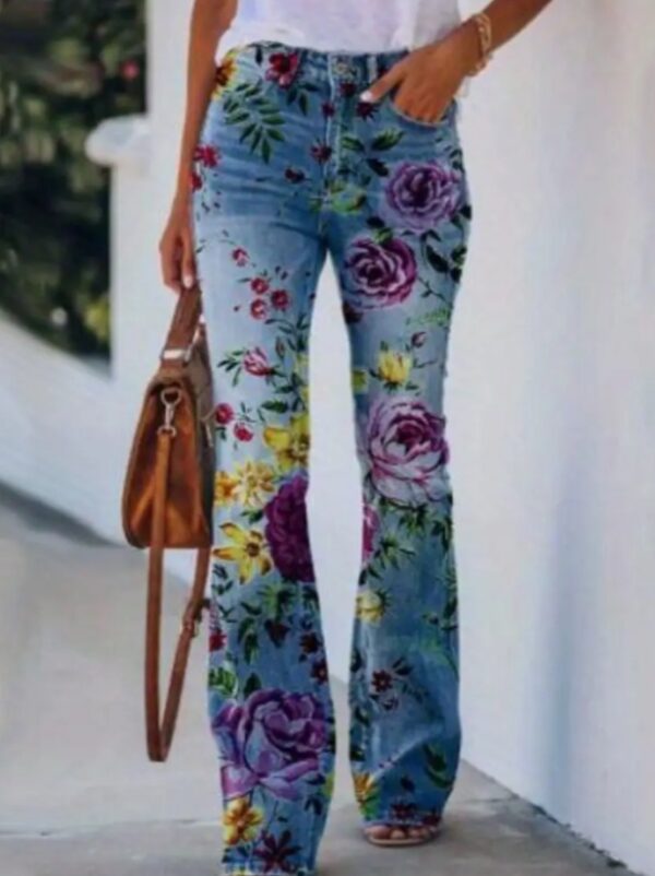 Women's Printed Polyester Jeans - Image 5