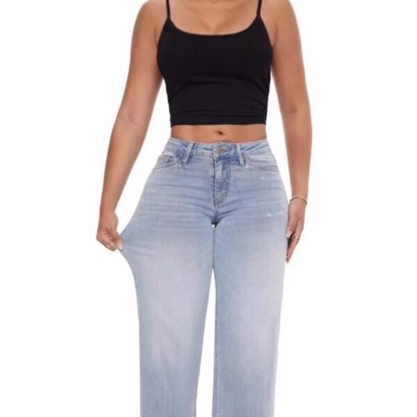 Narrow Wide-leg Pants High Waist Hip Lift Straight Loose Jeans - Image 5