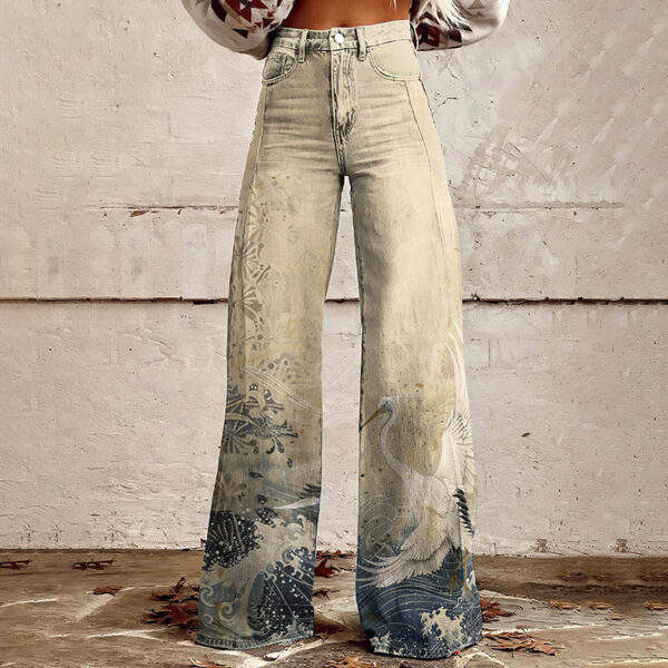 New 3D Thermal Transfer Speaker Simulation Denim Trousers Loose Pants All-matching - Image 6