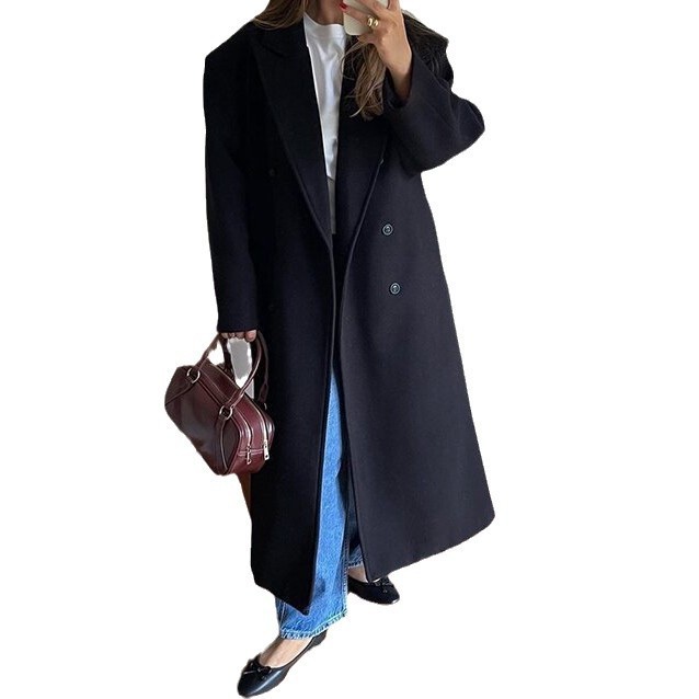 Autumn And Winter Temperament Commute Suit Collar Long Woolen Coat - Image 6