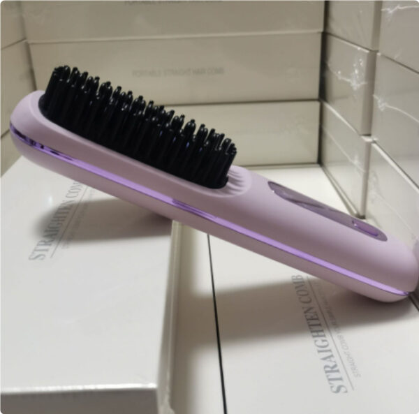 2 In 1 Straight Hair Comb Wireless Hair Straightener Brush Hair Fast Heating Portable Hot Curler USB Charging - Image 8