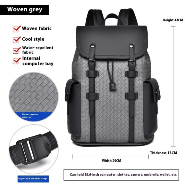 Curved Shoulder Strap New Men's Casual Business Travel Backpack - Image 7
