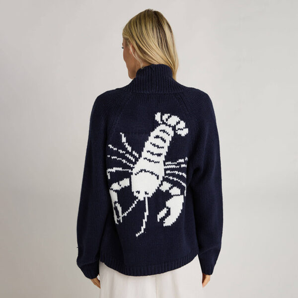 Women's Cardigan Long Sleeve Shrimp Printed Knitted - Image 2