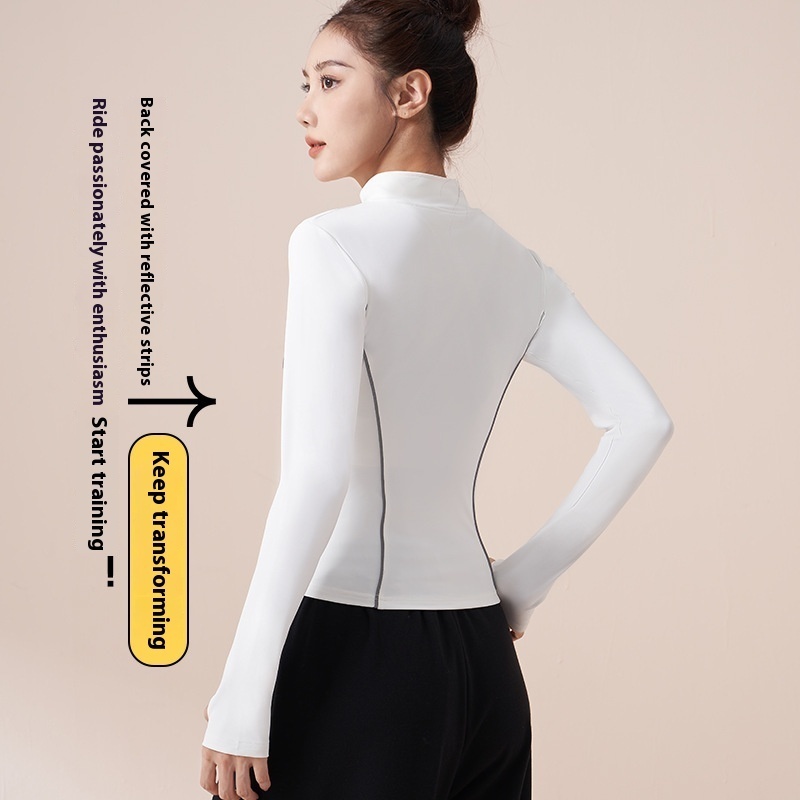 Reflective Motion Outdoor Casual Stand Collar Windproof Yoga Jacket For Women - Image 5