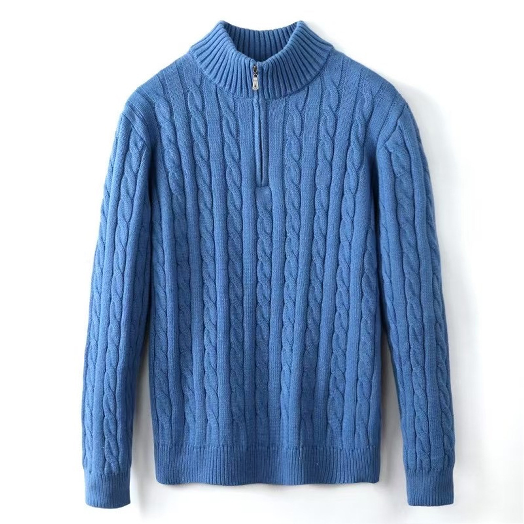 Small Embroidered Men's Sweater Half-height Zip Knitwear Business - Image 4