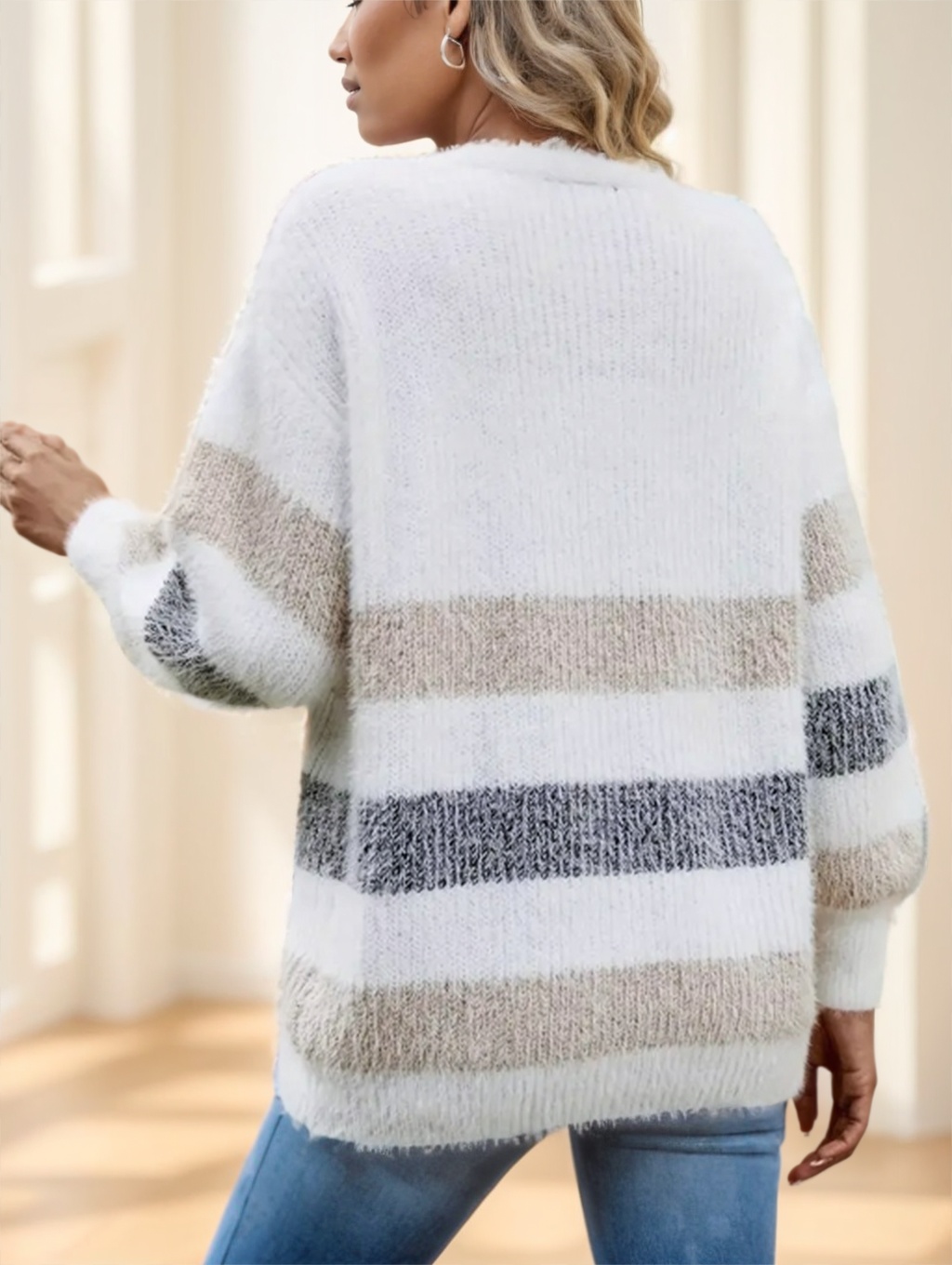 Women's French Stripe Cardigan - Image 5