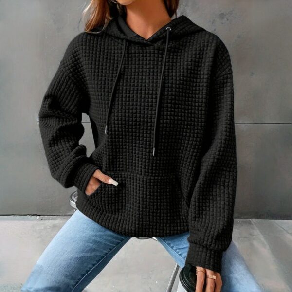 Women's Loose Fitting Hooded Long Sleeved Sweatshirt - Image 2