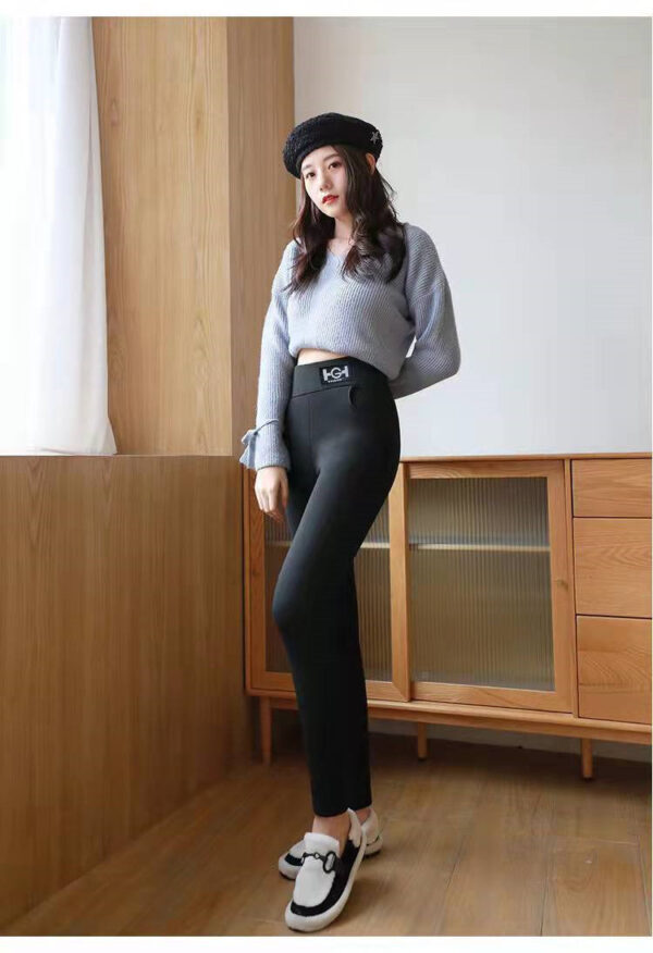 Winter Cashmere Thickened Outwear  Lamb Fleece Leggings Female - Image 3