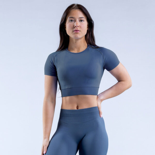 Nylon Fabric High Wicking Fitness Short Sleeve - Image 2
