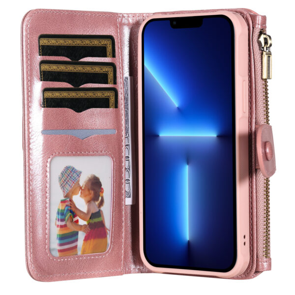 Applicable To 16 Mobile Phone Leather Case Retro Multi-function Card Wallet Split Magnetic Anti-fall Shell - Image 3