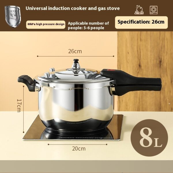 Household Double Bottom Universal Single Handle Multi-functional Large Capacity Stainless Steel Pressure Cooker - Image 4