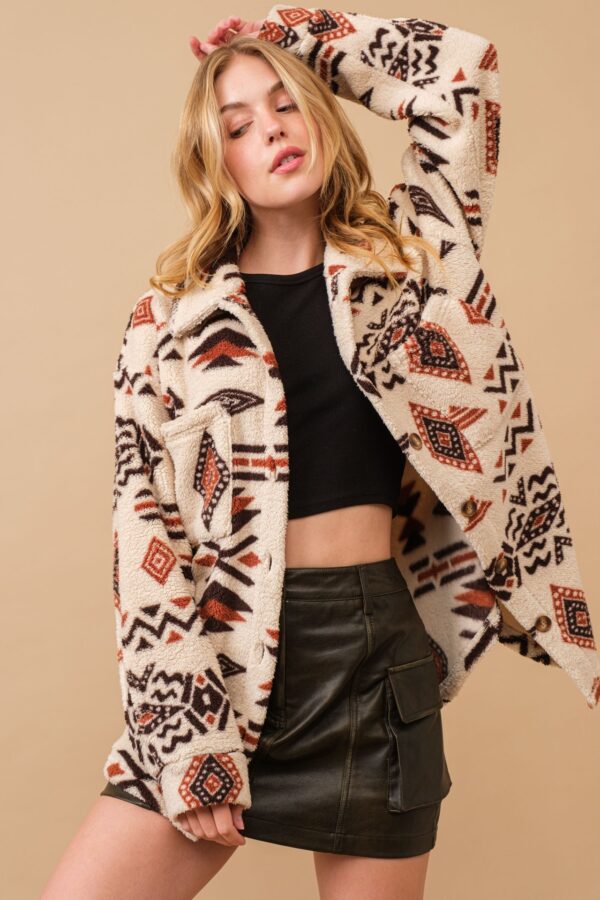 Women's Retro Plush Lapel Long-sleeved Jacket - Image 5