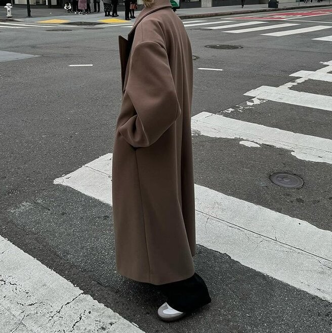 Autumn And Winter Temperament Commute Suit Collar Long Woolen Coat - Image 8