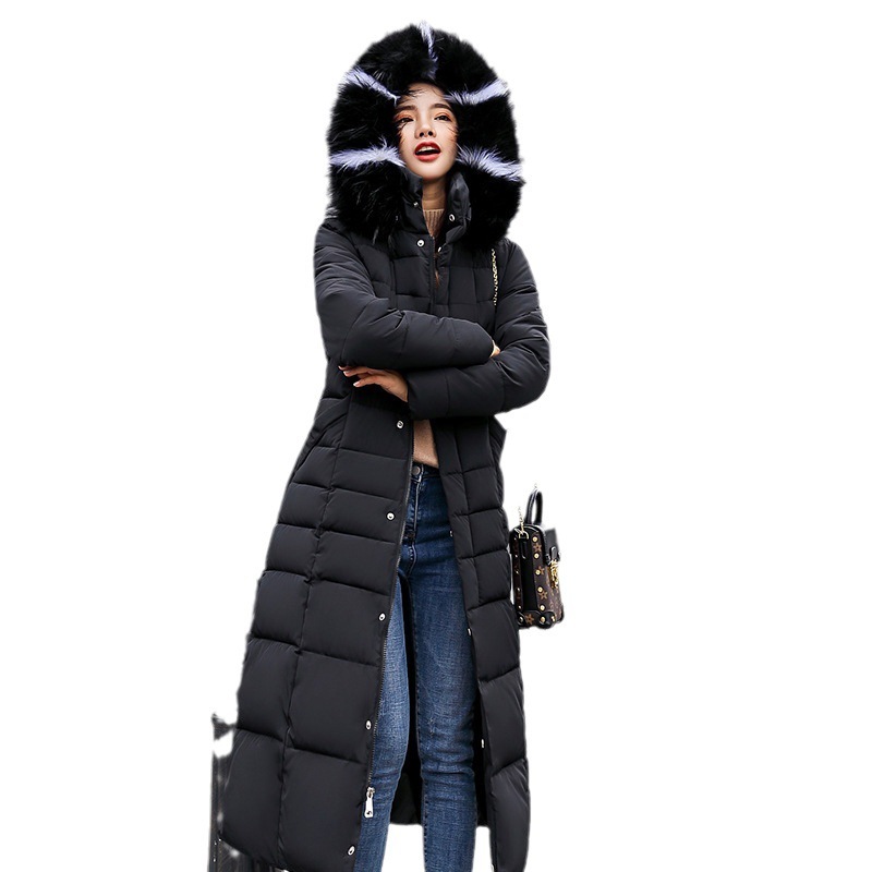 Slim-fit Over-the-knee Padded Cotton Coat Winter Coat - Image 3
