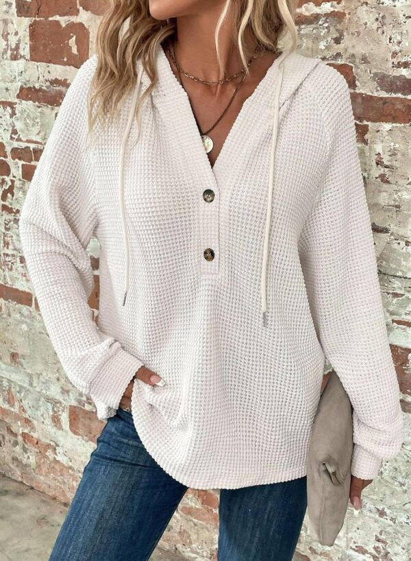 V-neck Long Sleeve Pullover Leisure Sports Sweater - Image 3