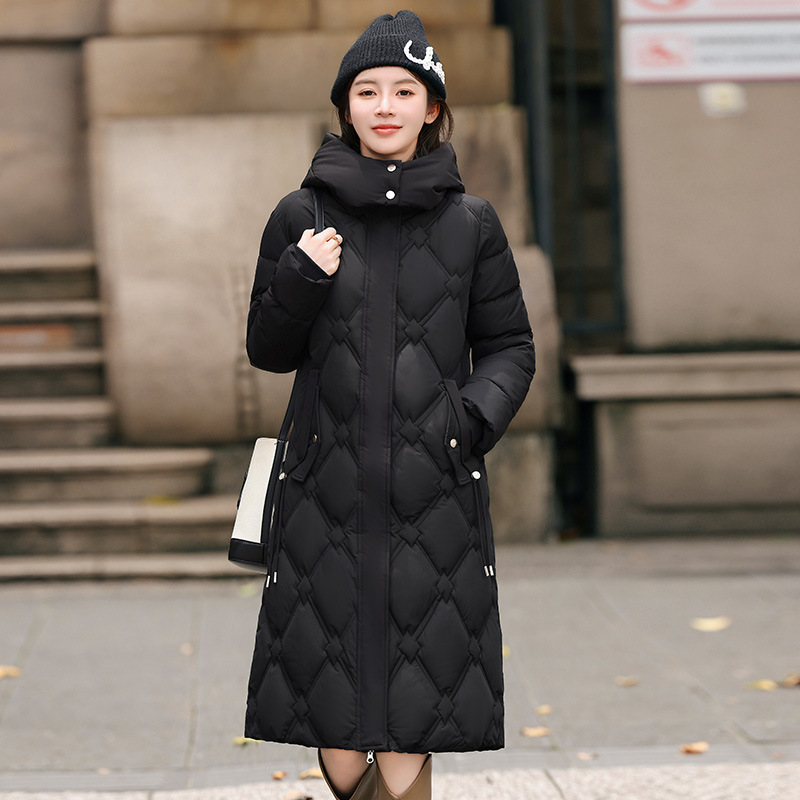Detachable Hat Cotton-padded Coat Women's Mid-length Winter - Image 2
