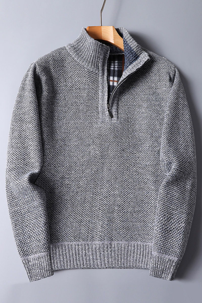 Loose Knit Coat Plush Men's Zipper Sweater - Image 3