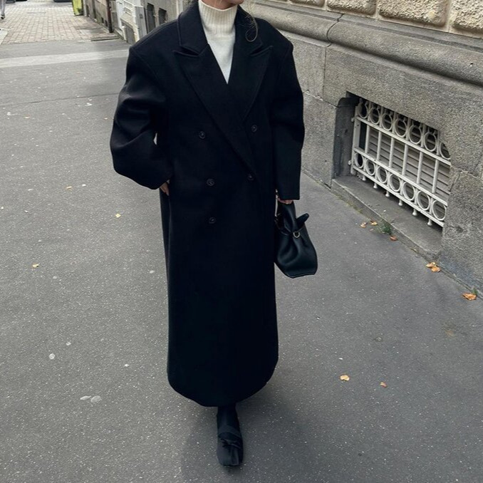 Autumn And Winter Temperament Commute Suit Collar Long Woolen Coat - Image 9