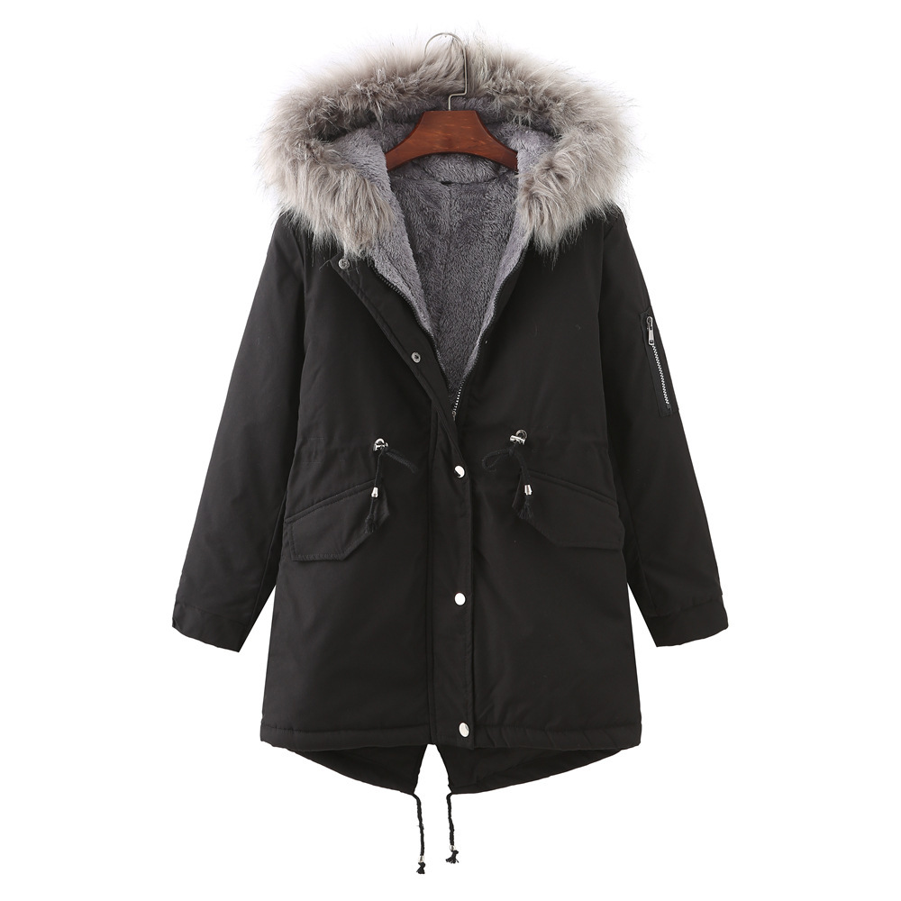 Winter Clothing Fleece-lined Thickened European Size Cotton-padded Coat - Image 2