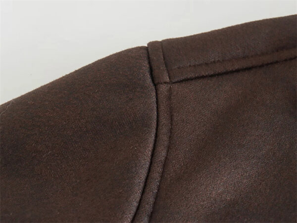 Faux Leather Double-sided Jacket European And American Locomotive Long Breasted Coat - Image 2
