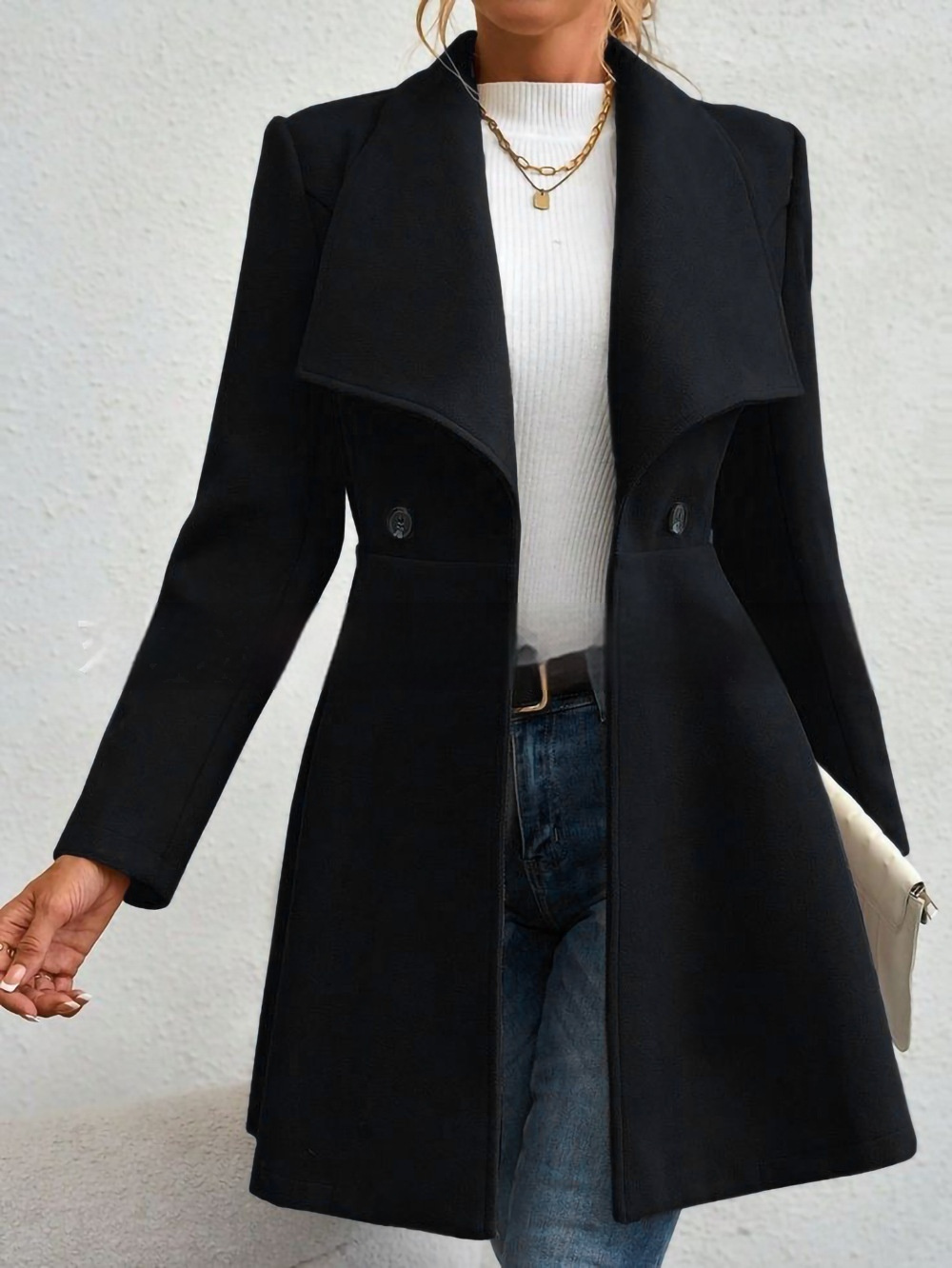 Women's Coat Slim Fit Long Fashion Lapel - Image 4