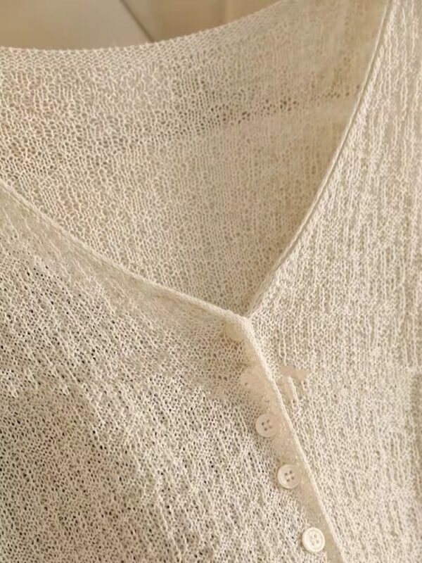 Hollow Lightweight Sun Protection Shawl Summer Cardigan Short Coat Sweater - Image 4