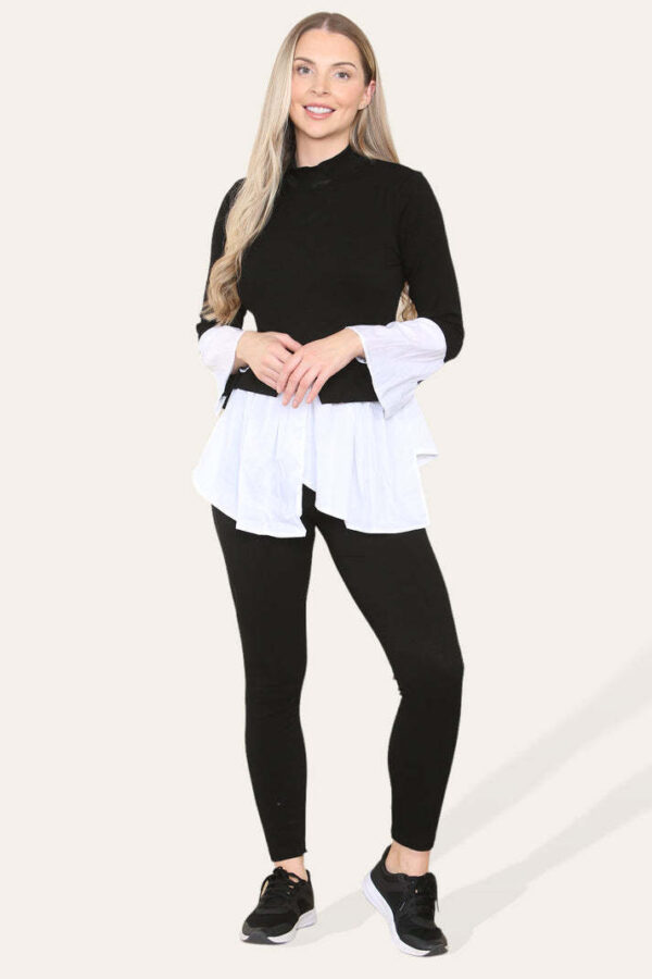 Ribbed Lounge Wear Flared Shirt And Leggings Co-Ord Set - Image 4