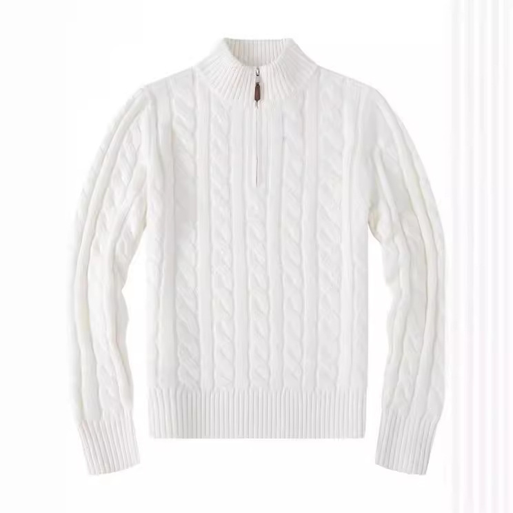 Small Embroidered Men's Sweater Half-height Zip Knitwear Business - Image 10