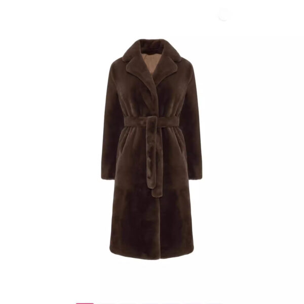 Artificial Fur Coat Suit Collar Cotton Coat Thickened Long Section Plush Trench Coat - Image 7