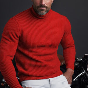 Men's Solid Color Long Sleeve Turtleneck Sweater