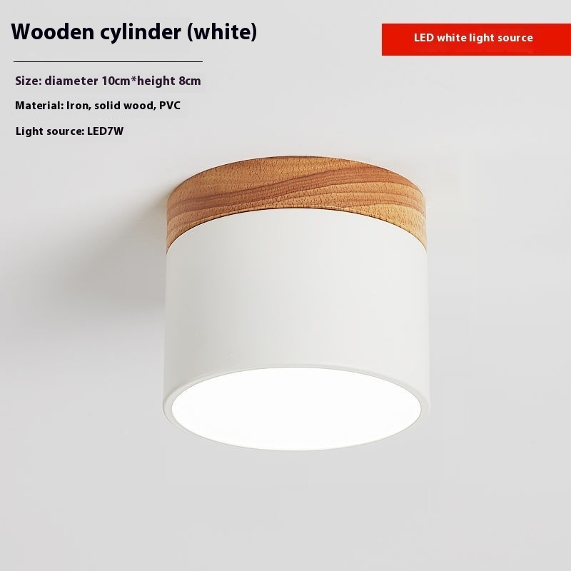 Simple Hallway Balcony Macaron Solid Wood Lamp