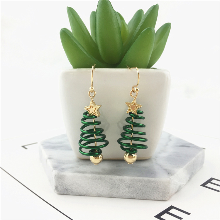 Christmas Earrings Tree Star DIY Earrings - Image 2