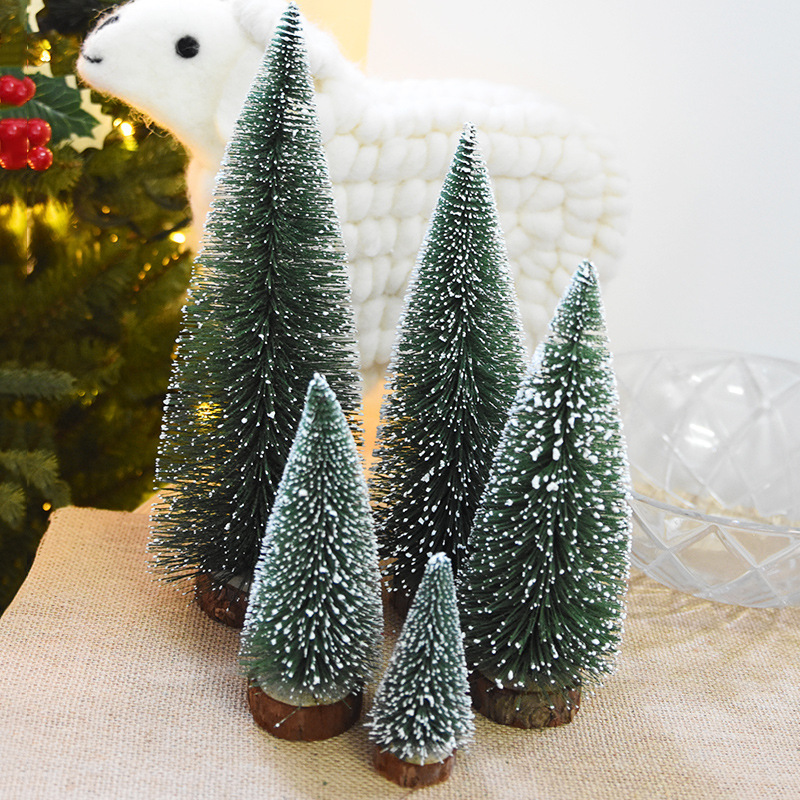 Mini Christmas Tree with Pine Needles Flocking Christmas Tree with White Cedar Tabletop Small Christmas Tree Tabletop Decoration - Image 7