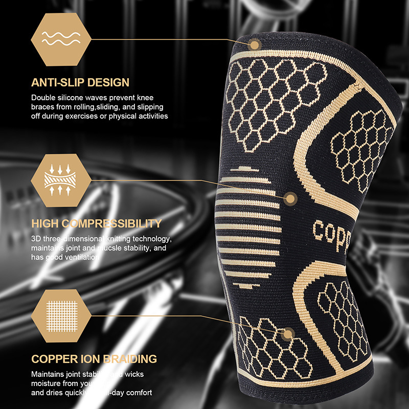 Knitted Knee Badminton Running Fitness Copper Fiber Pads - Image 5