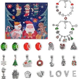 Christmas Advent 24 Countdown Calendar Gift Box Bracelet Set