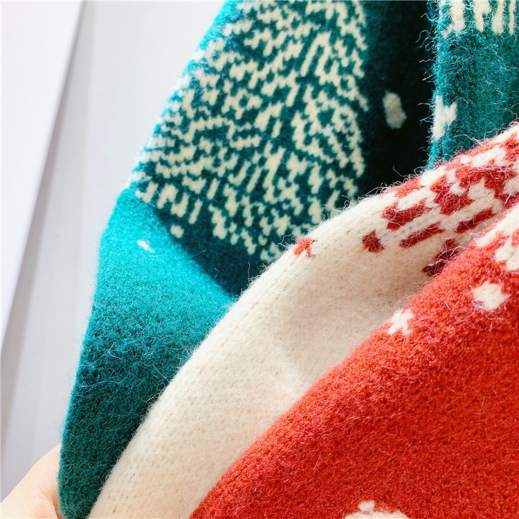 Red Christmas Tree Jacquard Warm Sweater Women - Image 8