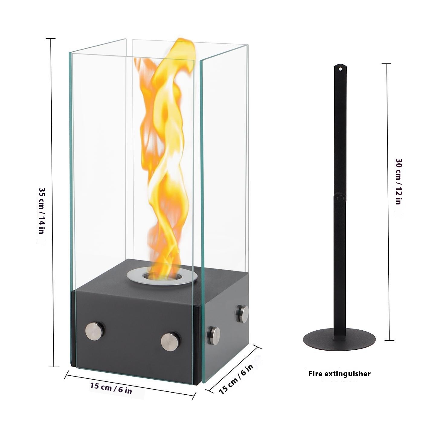 Square Desktop Alcohol Fireplace Lamp - Image 5