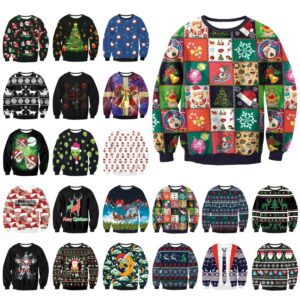 UGLY CHRISTMAS SWEATER Vacation Santa Elf Funny Womens Men Sweaters Tops Autumn Winter Clothing