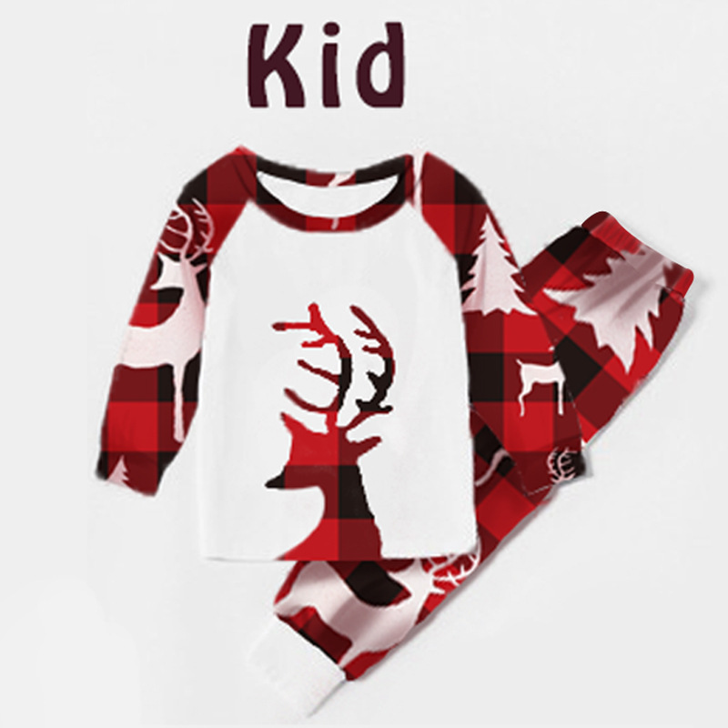 Christmas European And American Christmas Deer Head Print Parent-child Home Service Suit - Image 5