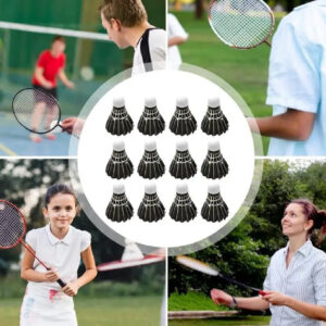 Long Wind Knife Feather Badminton Black Goose Feather Broadsword Badminton 12 Pieces