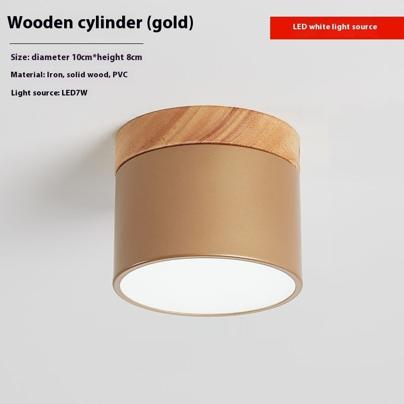 Simple Hallway Balcony Macaron Solid Wood Lamp - Image 2