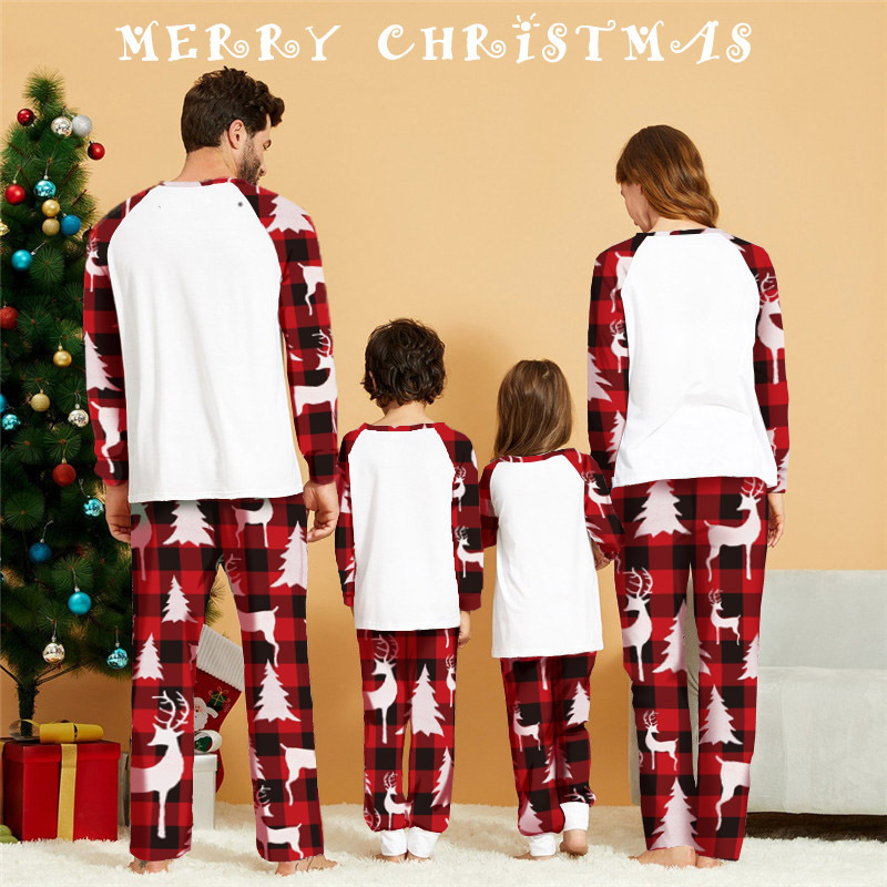 Christmas European And American Christmas Deer Head Print Parent-child Home Service Suit - Image 6
