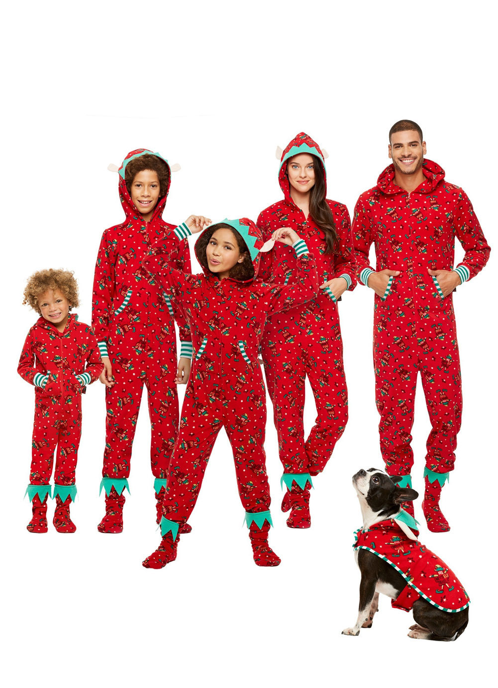 Fashionable Parent-child Hooded Christmas Print Jumpsuit - Image 6
