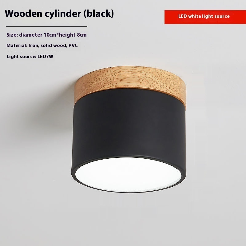 Simple Hallway Balcony Macaron Solid Wood Lamp - Image 4