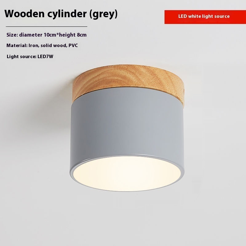 Simple Hallway Balcony Macaron Solid Wood Lamp - Image 7