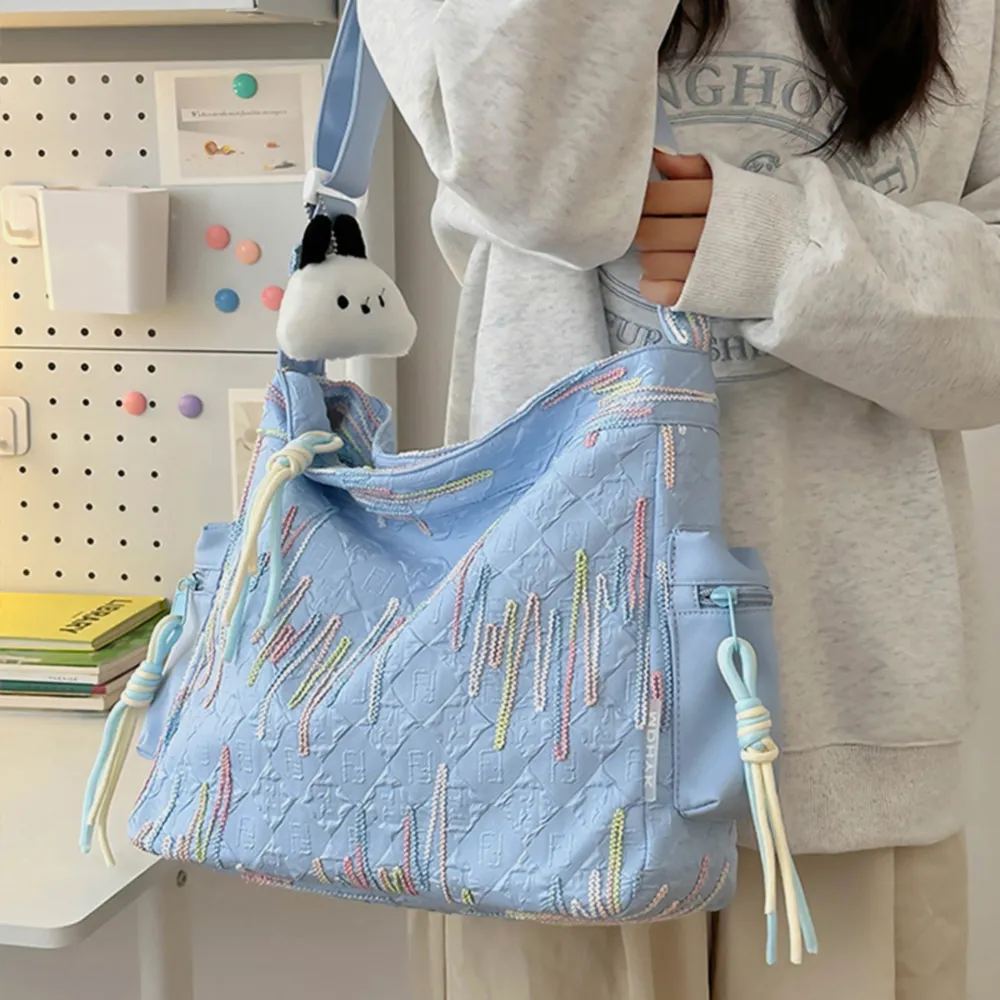 Contrast Texture Shoulder Bag - Image 15